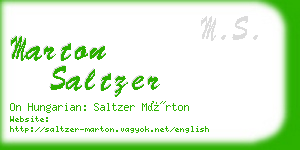 marton saltzer business card